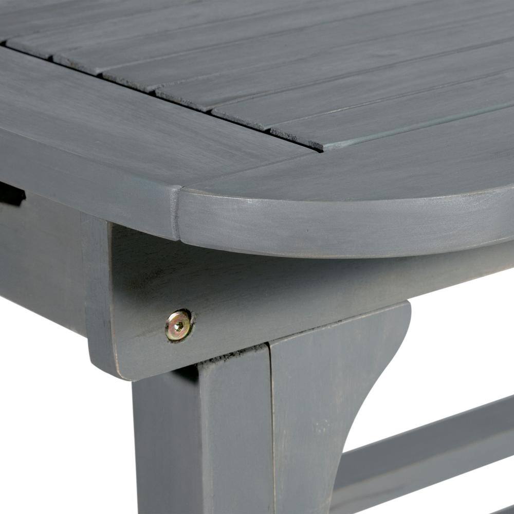Grey Wash Acacia Wood Extendable Outdoor Dining Table