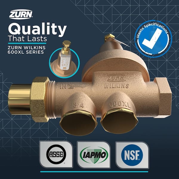 Wilkins 1-1/2 in. 600XL Pressure Reducing Valve with a spring