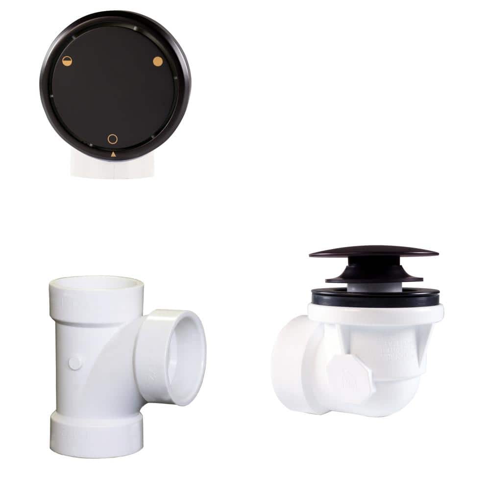 Plumbers Pack Full or Partial Closing Metal Overflow with Drain and Tee in