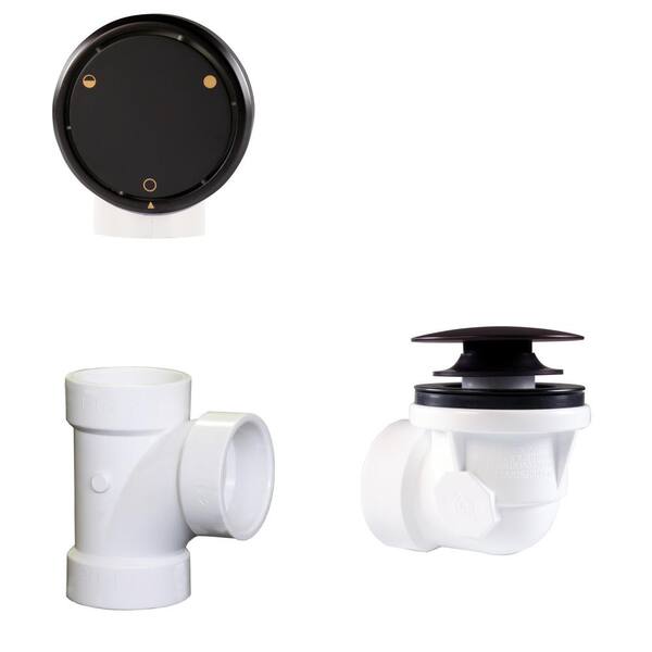 Unbranded Plumber's Pack Full or Partial Closing Metal Overflow with Drain and Tee in Oil Rubbed Bronze