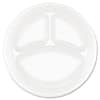 Placesetter Satin Non-Laminated Foam Dinnerware, 3-Compartment Plate, 9  dia, White, 500/Carton - mastersupplyonline