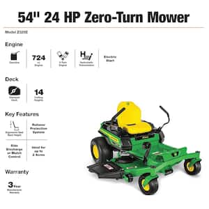 Z325E 54 in. 24 HP Gas Dual Hydrostatic Zero Turn Riding Lawn Mower