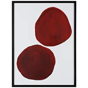 Twin Suns Framed Mixed Media Abstract Wall Art 4 in. x 21 in.