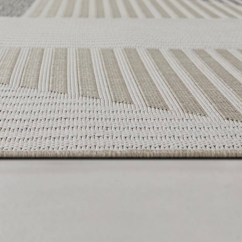 Ernesto Tan and Gray Geometric Synthetic Indoor/Outdoor Area Rug 5' x 7'