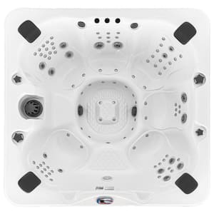 7-Person 100-Jet Premium Acrylic Bench Spa Standard Hot Tub with Bluetooth Sound System and LED Waterfall