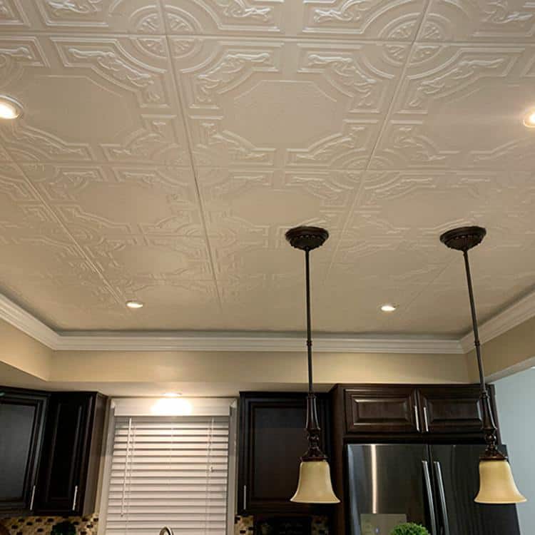 Evergreen White Polystyrene Glue-up Ceiling Tile