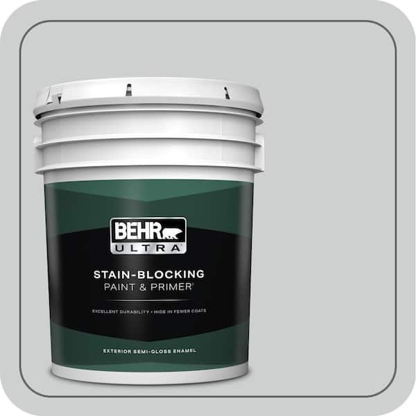 5 gal. #PPH-43 Gray Pearl Semi-Gloss Enamel Exterior Paint & Primer
