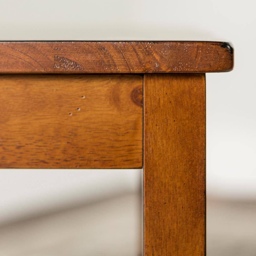 Antique Brown Cross-Back Solid Wood Dining Chair Set