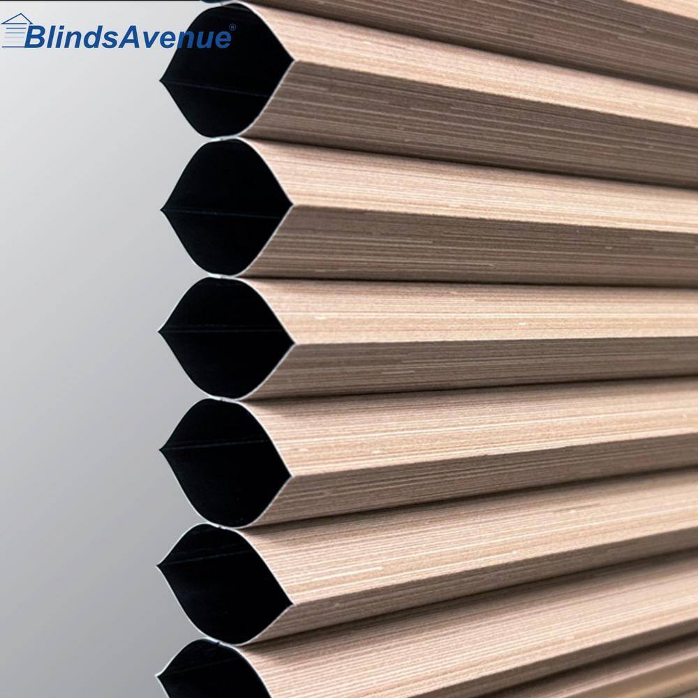 BlindsAvenue Beige Cordless Top Down Bottom Up Blackout Stone Fabric 9/