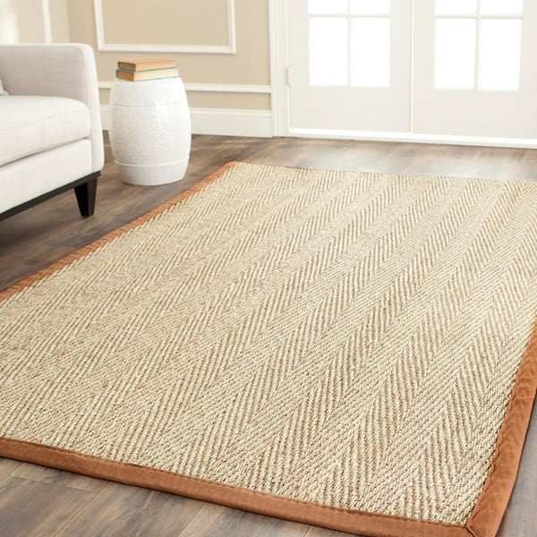 Natural Fiber Beige/Brown Doormat 3 ft. x 4 ft. Border Area Rug