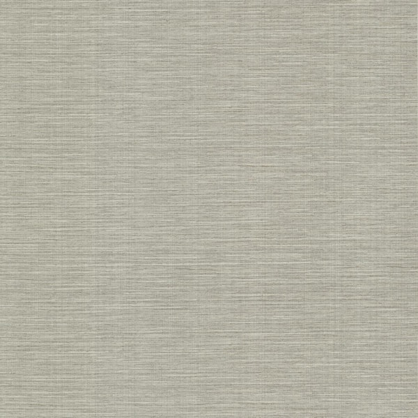 Warner Bay Ridge Light Grey Faux Grasscloth Wallpaper Sample