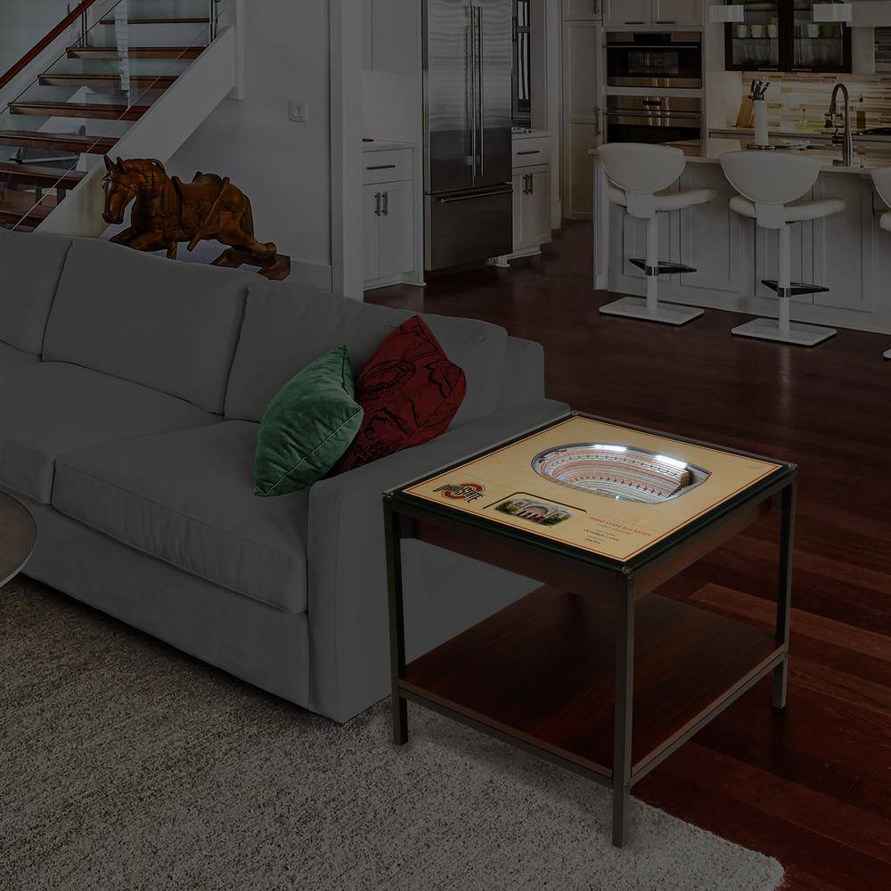 NCAA Ohio State Buckeyes 23 in. x 22 in. 25-Layer StadiumViews Lighted End Table - thumbnail 5