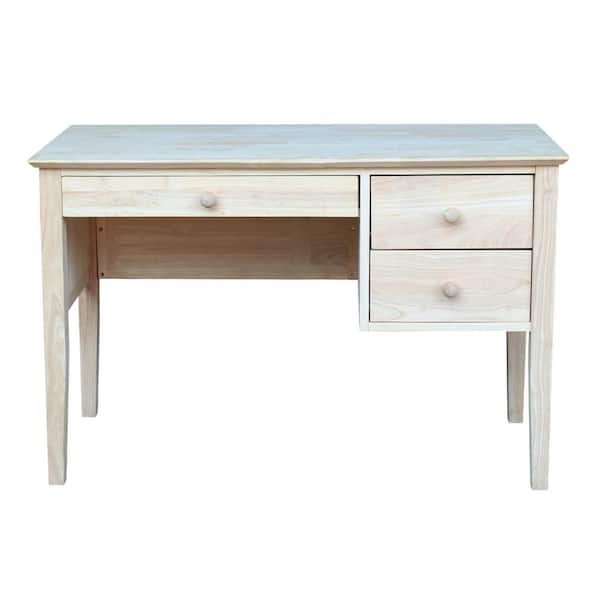 International Concepts Unfinished Solid Wood 46 in. W 3-Drawer Brooklyn Desk