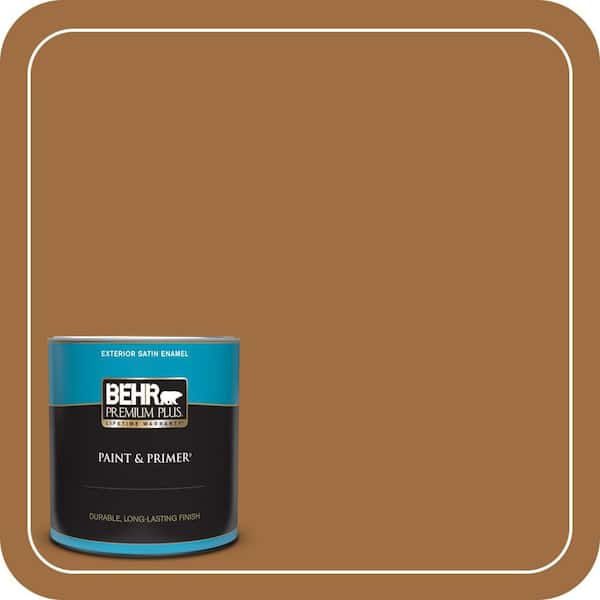 BEHR PREMIUM PLUS 1 qt. #S250-6 Desert Clay Satin Enamel Exterior Paint & Primer