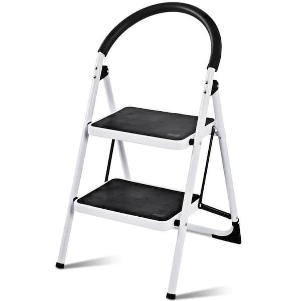ANGELES HOME 2.75 ft. Metal PE Step Ladder, 4 ft. Reach Height 330 lbs. Load Capacity