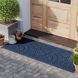 Waterhog Boxwood Navy 30 in. x 97 in PET Polyester Indoor Outdoor Runner