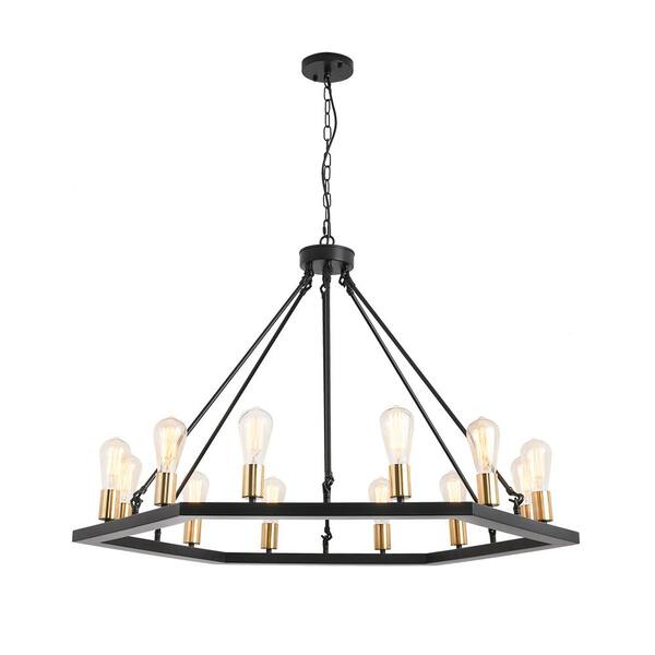 Magic Home 12 Light Black Candle Style Hexagon Chandelier Mh Y 020206 Magic Home 12 Light Black Candle Style, Home Depot Black Candle Chandelier