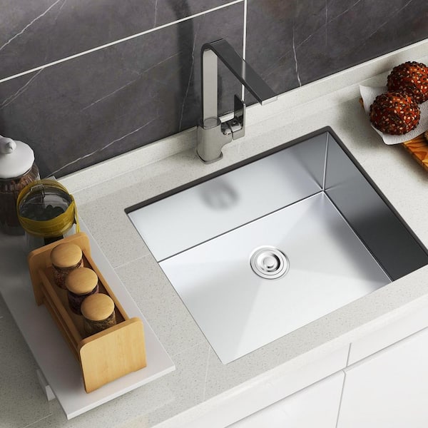 Stainless Steel 18 Gauge 32-in Single Bowl Under-Mount Workstation Kitchen Sink with Grid and Strainer