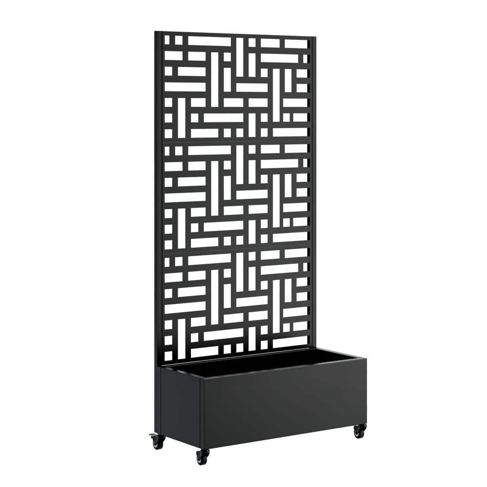 "73""x35""x16"" Metal Planter Box with Trellis,Raised Garden Bed with Trellis, Drainage Holes,Lockable Wheels,Privacy Screen" price history on PriceWatchPro
