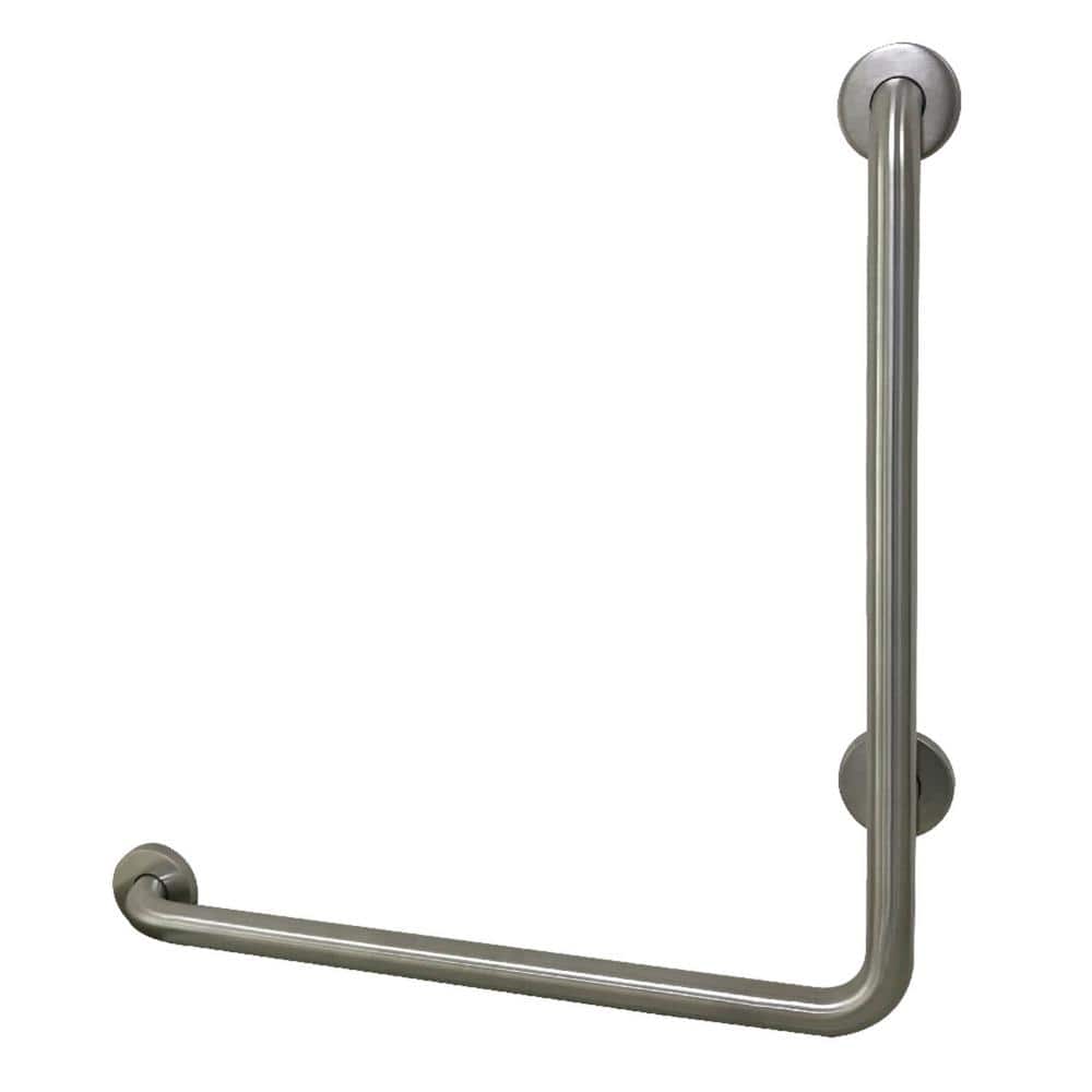 Kingston Brass LShaped 24 in. x 11/4 in. Grab Bar in Brushed Nickel