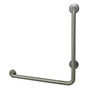 L-Shaped 24 in. x 1-1/4 in. Grab Bar in Brushed Nickel