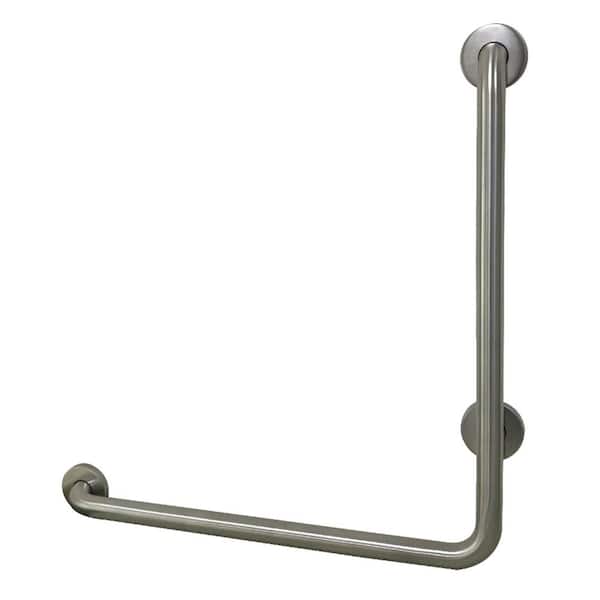 Kingston Brass L-Shaped 24 in. x 1-1/4 in. Grab Bar in Brushed Nickel