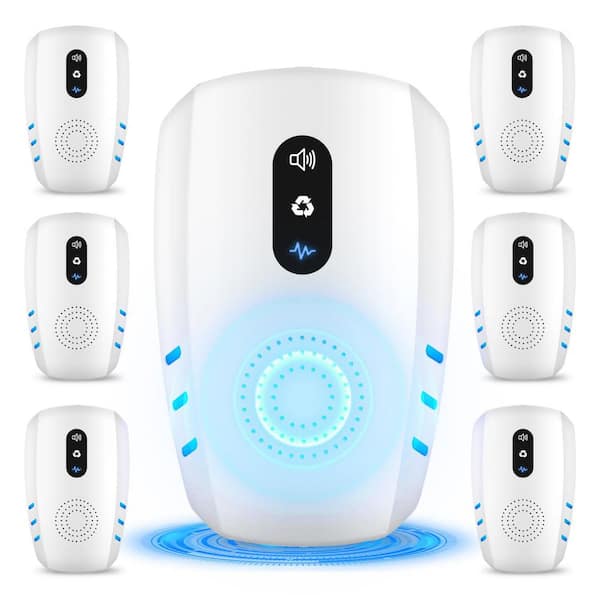 Ultrasonic Pest Repellent with 3 Mode Settings and Plug-in Design for Indoor Rodent and Insect Control (6-Pack)