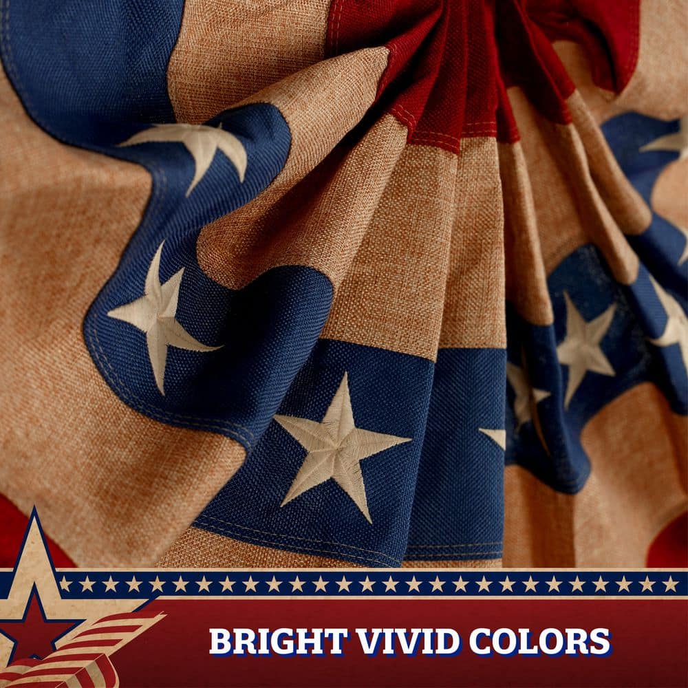 Patriotic Red and Blue Polyester Pleated Fan Flag 3x6FT
