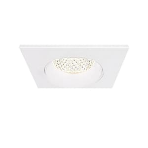 Midway 3.5 in. Square 2700K-5000K Selectable CCT Remodel Regressed Gimbal Integrated LED Recessed Light Kit in White