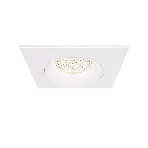 Eurofase Midway 3.5 in. Square 2700K-5000K Selectable CCT Remodel Regressed Gimbal Integrated LED Recessed Light Kit in White