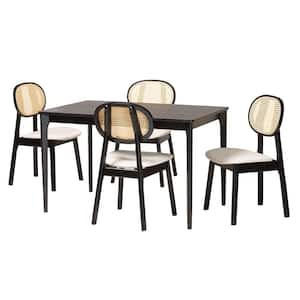 Darrion 5-Piece Cream and Black Dining Set