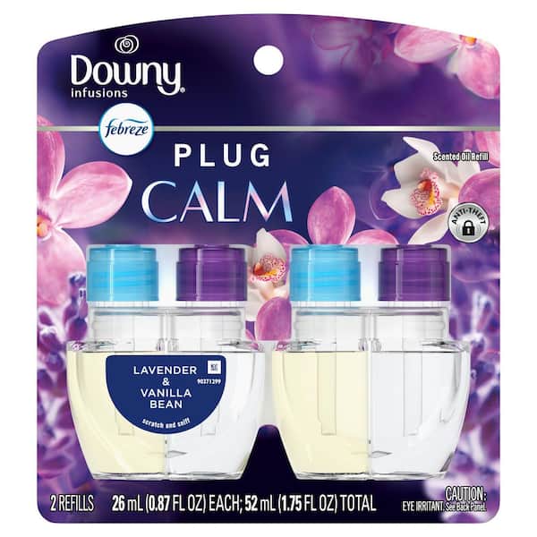 Febreze 0.87 oz. Downy Calm Scented Oil Plug-In Automatic Air Freshener Refill (2-Count)