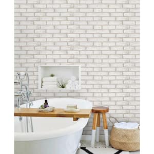 3D Beige Wall Panels Peel and Stick, 58.2 sq. ft. Coverage, Faux Brick Wallpaper Border Sample with Self-Adhesive