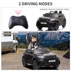 12-Volt Kids Ride On Car Licensed Land Rover Battery Powered Electric Vehicle Toy with Remote Control, Black