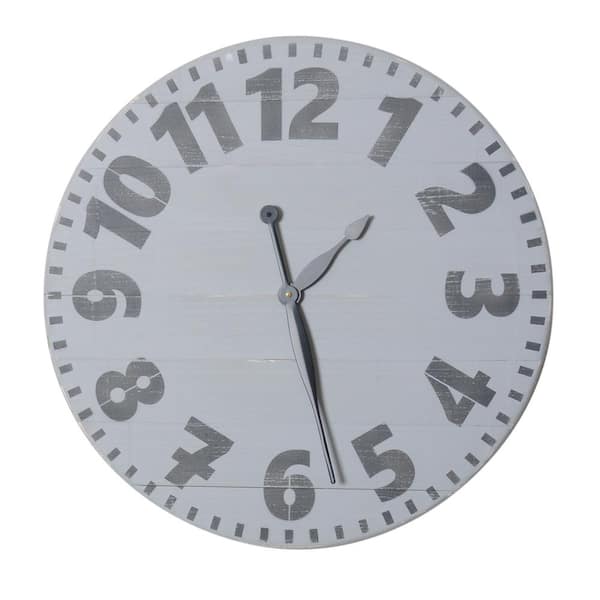 BrandtWorks 36 in. Oversized Gray Industrial Style Wall Clock