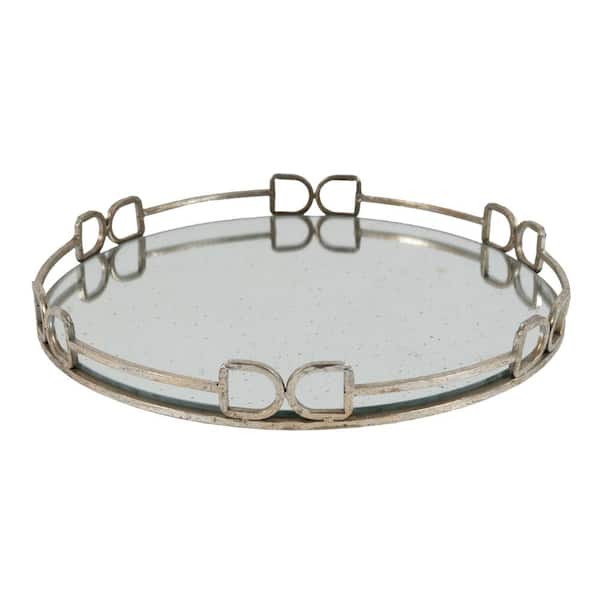 Benjara Silver Decorative Tray