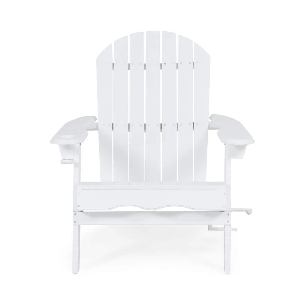 Outdoor Classic White Folding Wood Adirondack Chair Can Put Cup Holder price history on PriceWatchPro