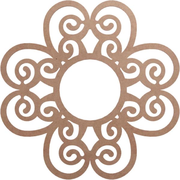0.375 in. x 38 in. x 38 in. Wood Medallion Moulding