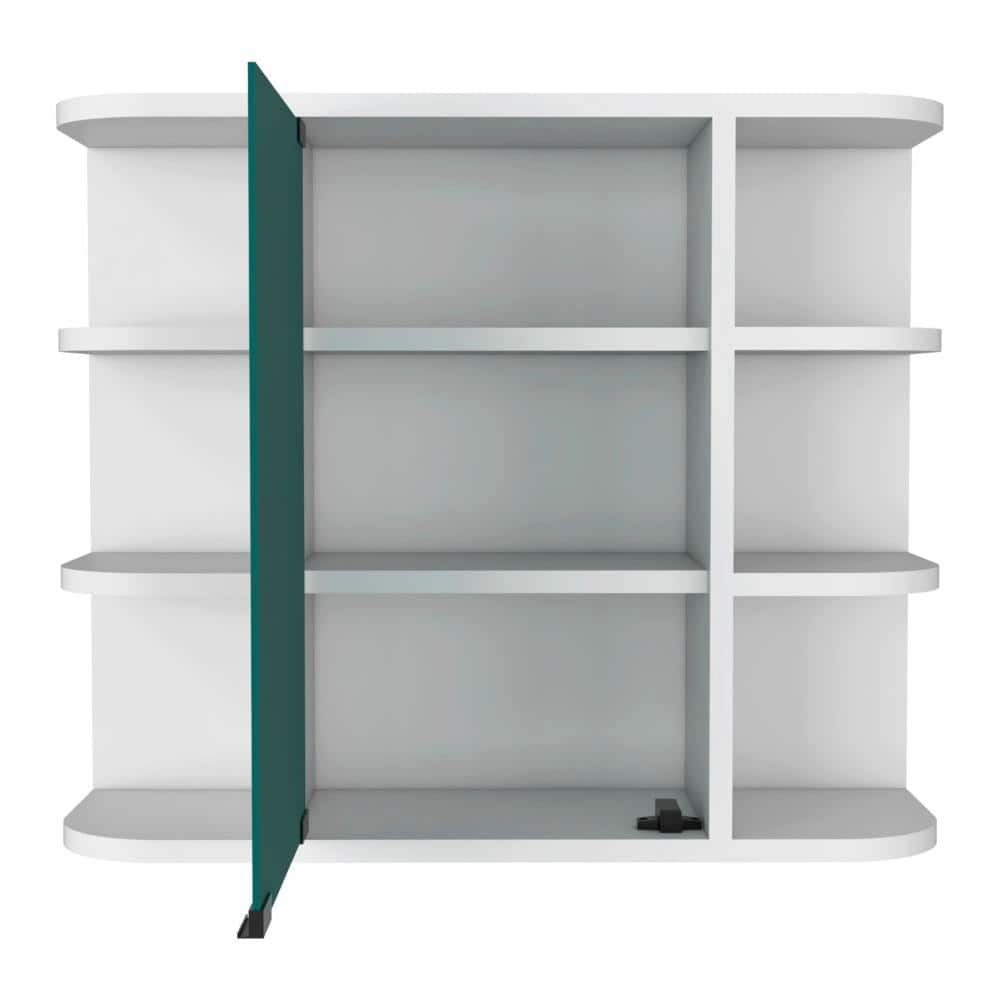 23.62 in. W x 7.48 in. D x 19.68 in. H Wall Mounted Storage Cabinet with Double Door and 6-Shelf, White price history on PriceWatchPro