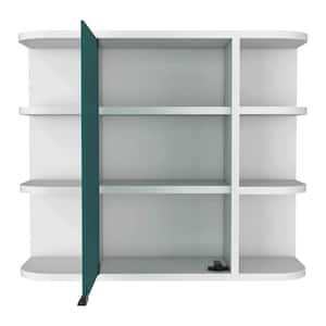 23.62 in. W x 7.48 in. D x 19.68 in. H Wall Mounted Storage Cabinet with Double Door and 6-Shelf, White