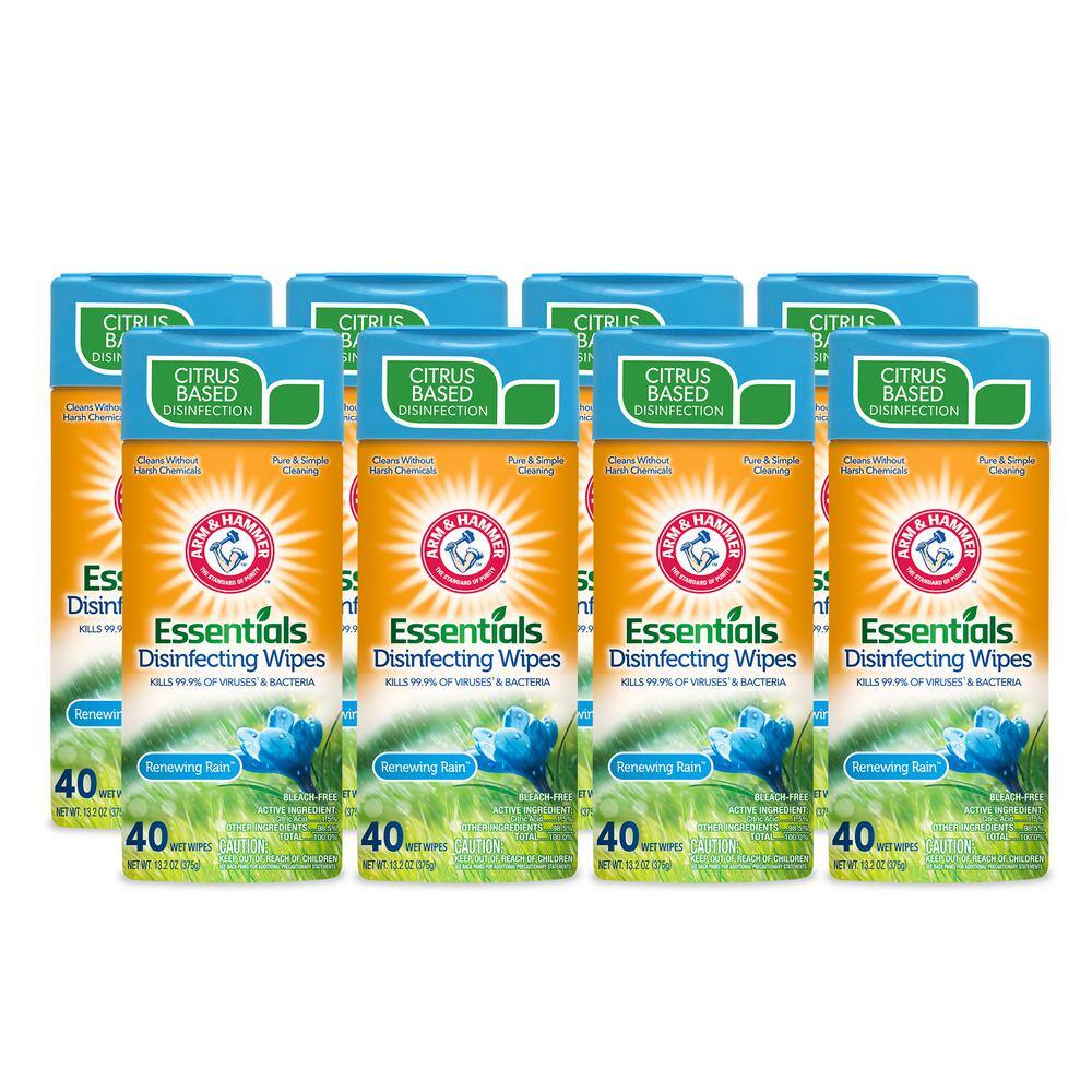 Arm and Hammer 40Count Renewing Rain Disinfecting Wipes (8Pack) 35645