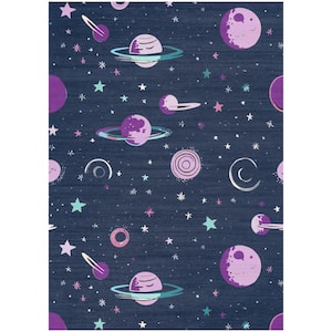 Imagination Black 5 ft. x 7 ft. Graphic Contemporary Area Rug