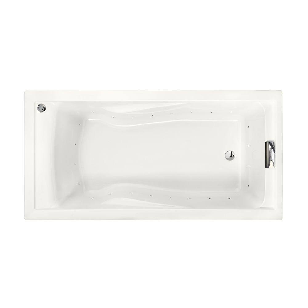 Evolution 72 in. x 36 in. Reversible Drain EverClean Air Bath Tub in White