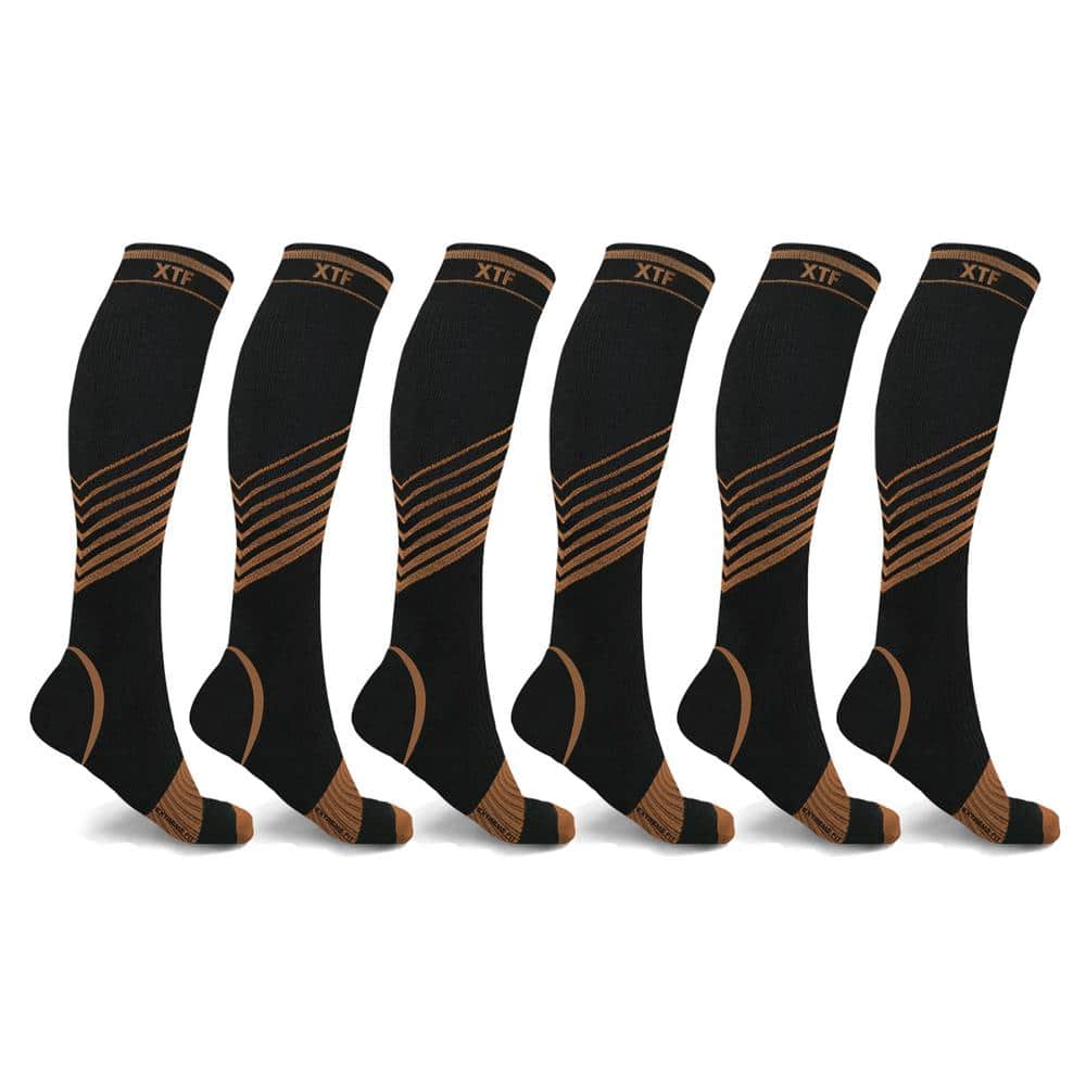 Copper Fit Energy Compression Socks Knee High, Unisex, S/M, 1 Pair