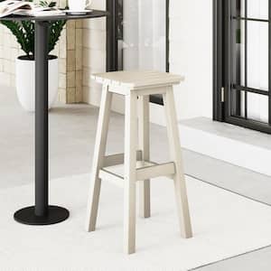 Laguna 29 in. HDPE Plastic All Weather Backless Square Seat Bar Height Outdoor Bar Stool in Sand