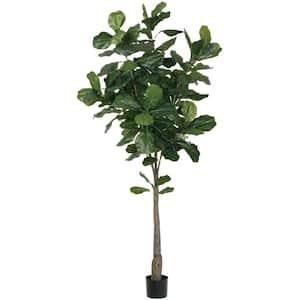 6 ft. 2 in. Green Artificial Fiddle Leaf Tree in Pot