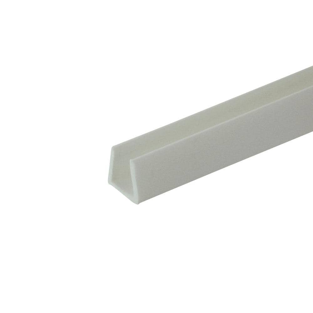 9/32 in. D x 1/4 in. W x 48 in. L White Styrene Plastic U-Channel Moulding 