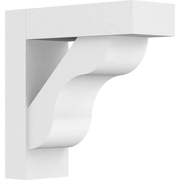 Ekena Millwork Standard Carmel 5 in. W x 14 in. H x 14 in. D Signature Urethane Polyurethane Bracket With Block Ends