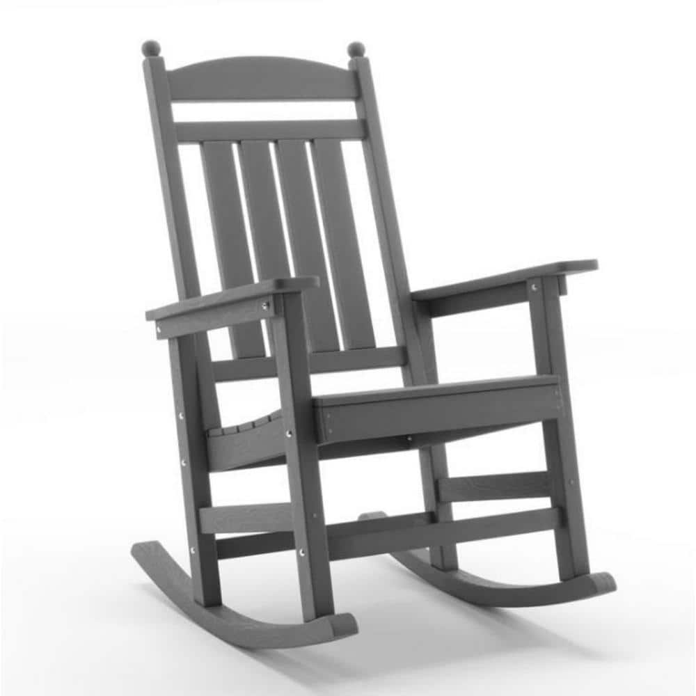 LUE BONA Oscar Classic Dark Gray Recycled Plastic PlyWood Weather   Outdoor Rocking Chairs Dpthd23023 4 64 1000 