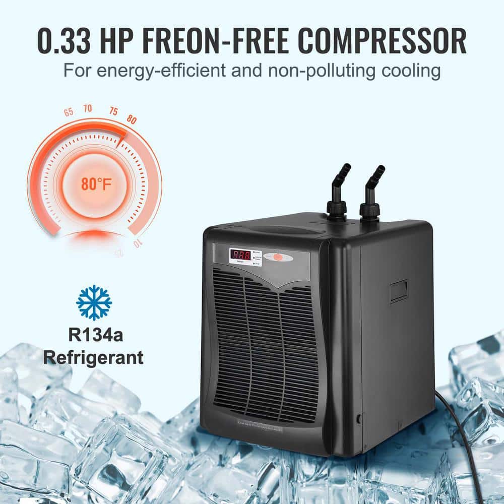 Black 17.7" Aeroponic Indoor Hydroponic Water Chiller